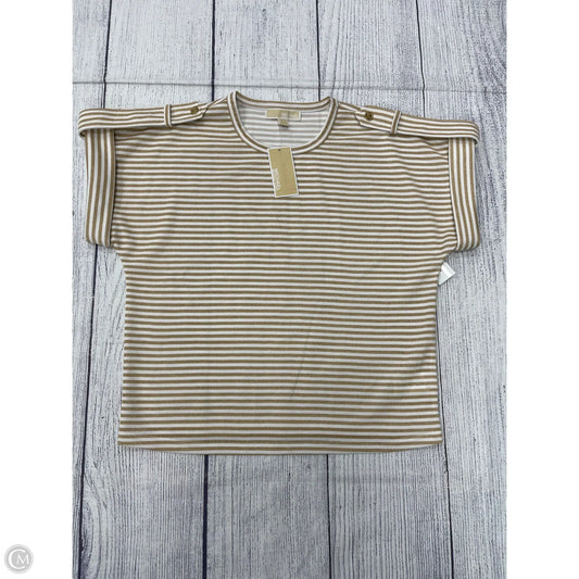 Top Short Sleeve By Michael By Michael Kors In Gold & White, Size: M