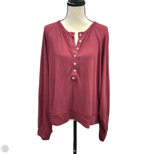 Top Long Sleeve By Aerie In Red, Size: 1x