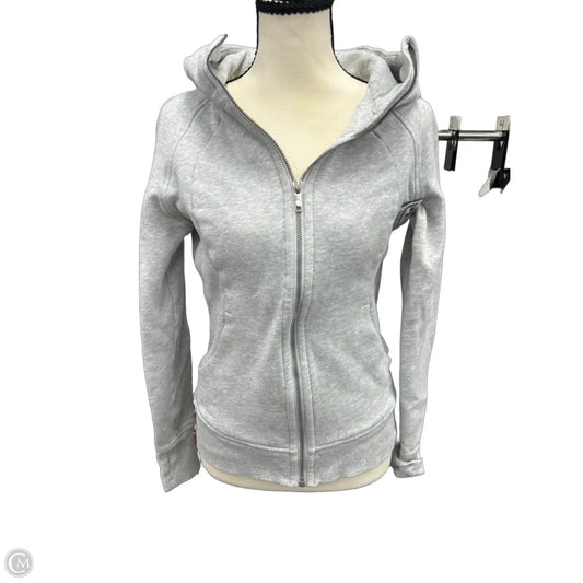 Athletic Sweatshirt Hoodie By Lululemon In Grey, Size: 6