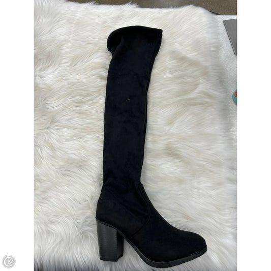 Boots Knee Heels By Forever In Black, Size: 7