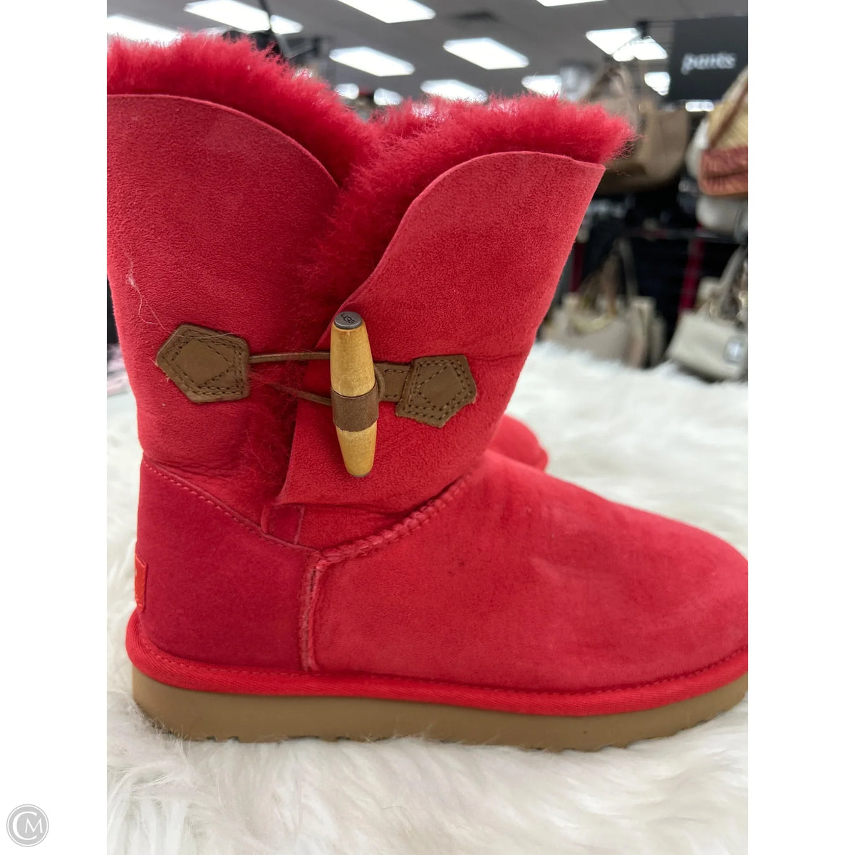 Boots Designer By Ugg In Red, Size: 7