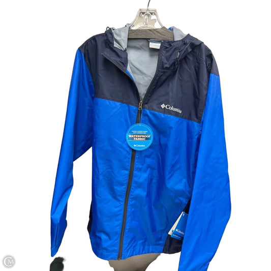 Jacket Windbreaker By Columbia In Blue, Size: M