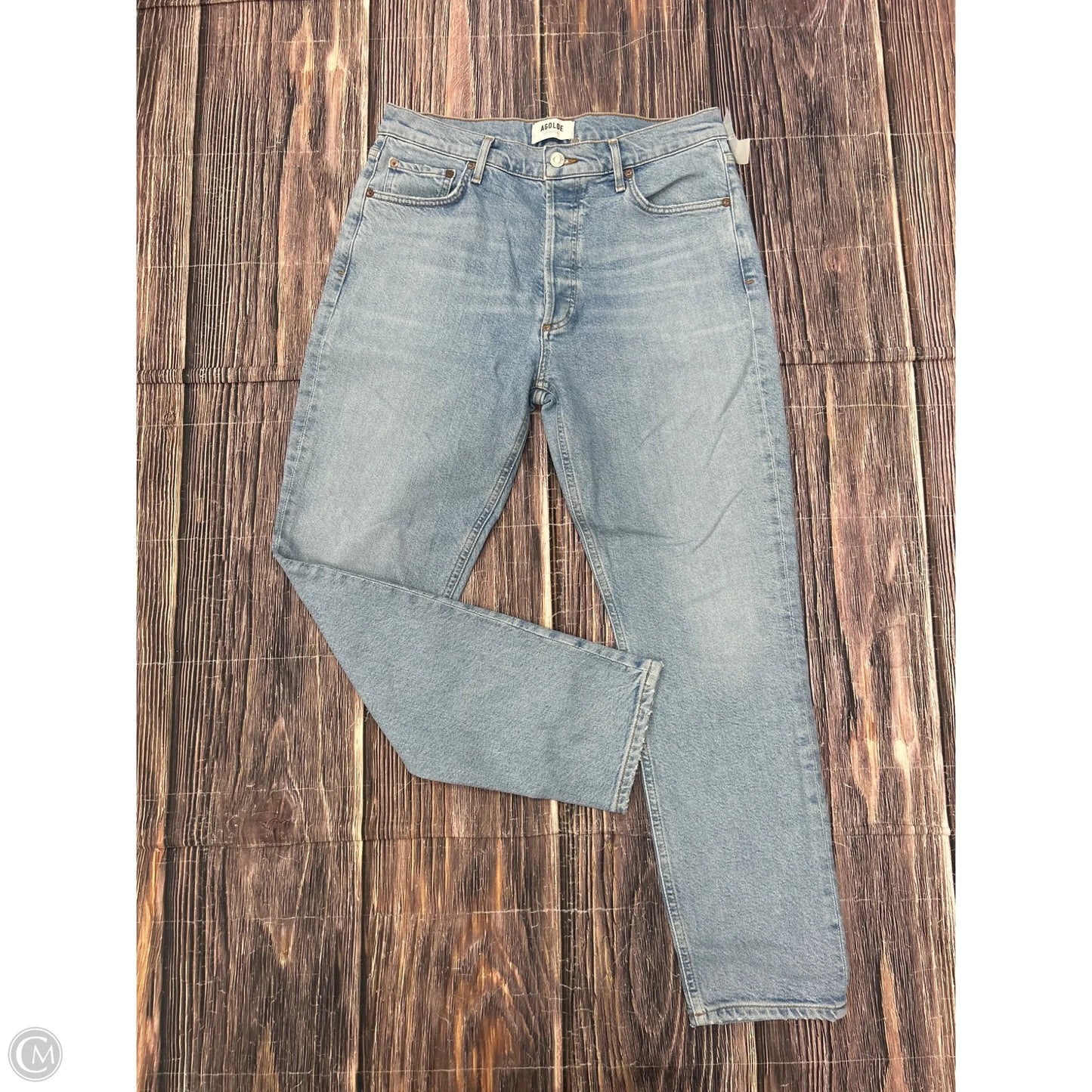 Jeans Straight By Agolde In Blue Denim, Size: 8