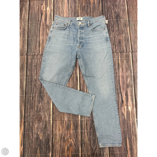 Jeans Straight By Agolde In Blue Denim, Size: 8
