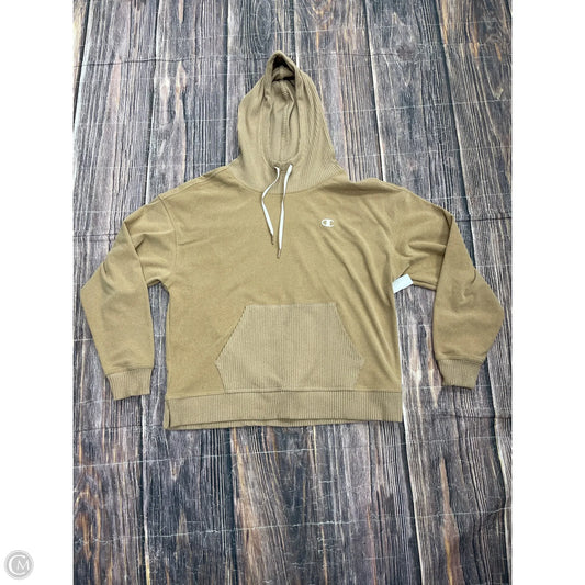 Athletic Sweatshirt Hoodie By Champion In Brown, Size: M