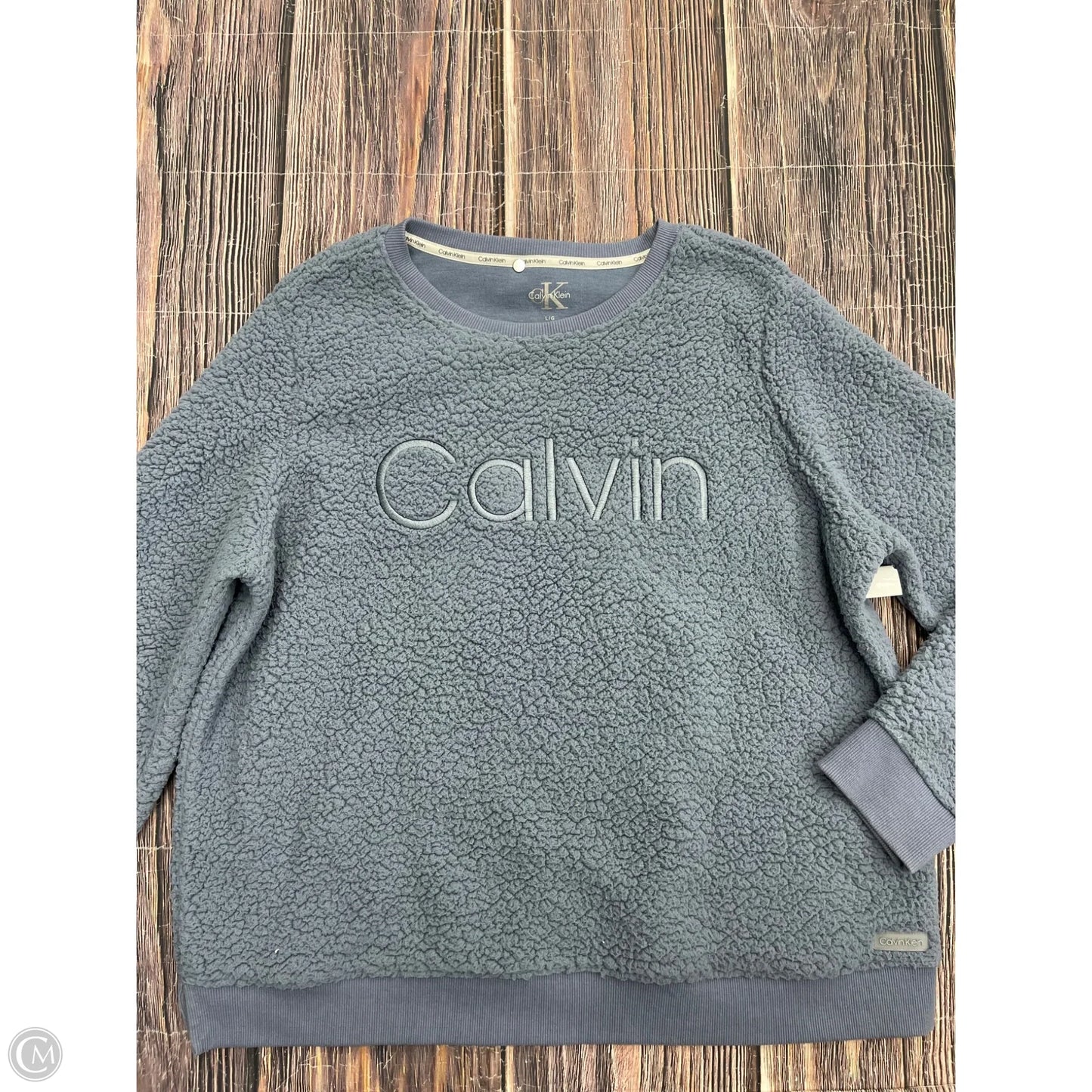 Sweatshirt Crewneck By Calvin Klein In Blue, Size: L