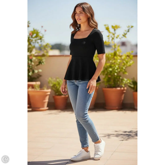 Top Short Sleeve By Boston Proper In Black, Size: S