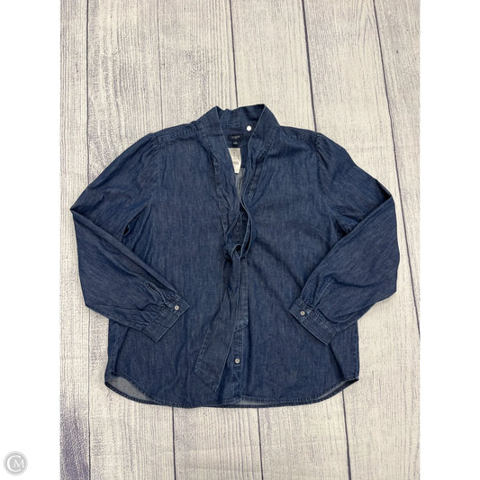 Top Long Sleeve By J. Crew In Blue Denim, Size: Xl