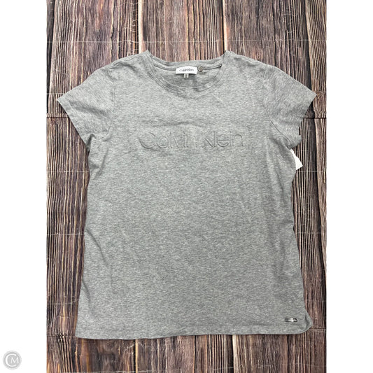 Top Short Sleeve Basic By Calvin Klein In Grey, Size: M