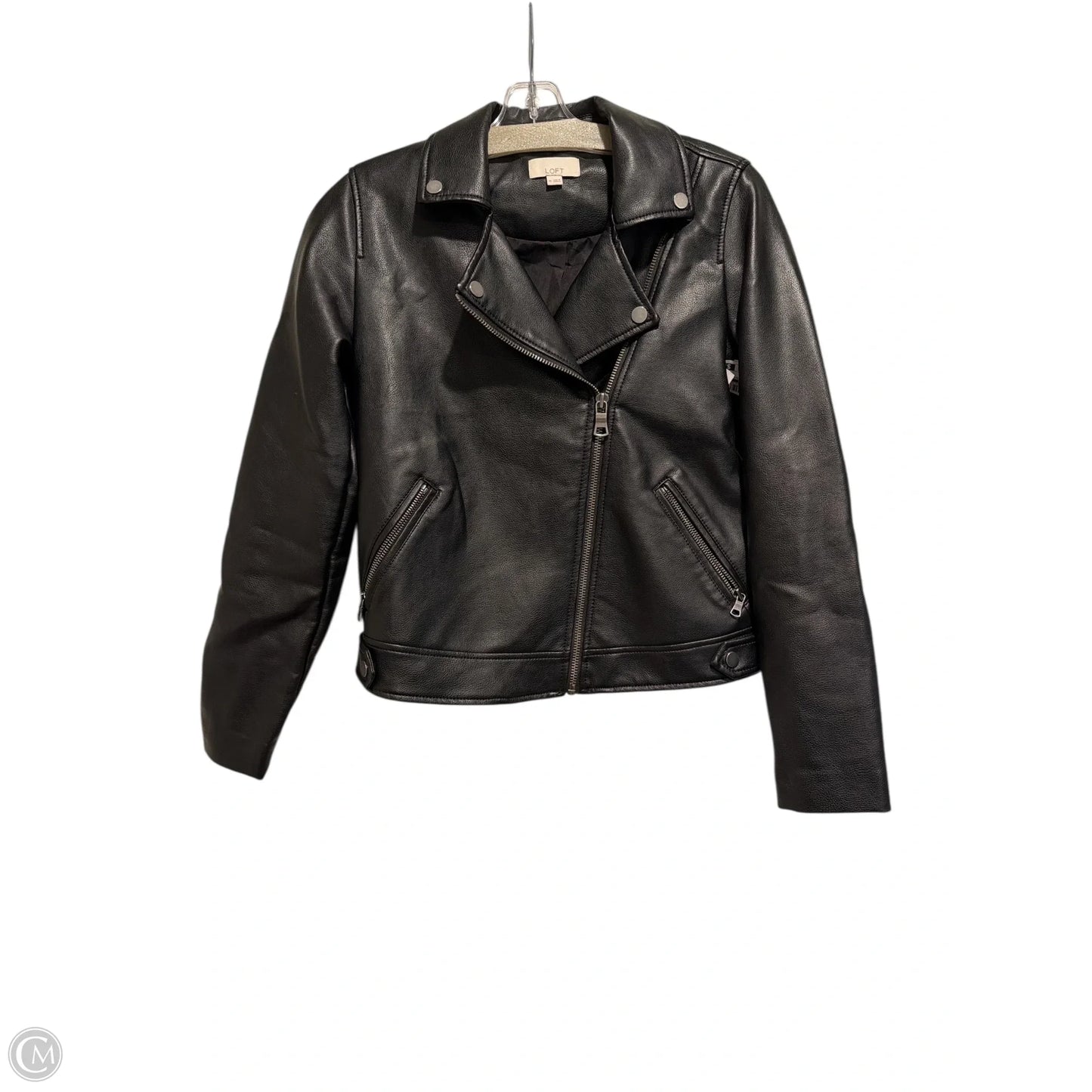 Jacket Moto Leather By Loft In Black, Size: Xs