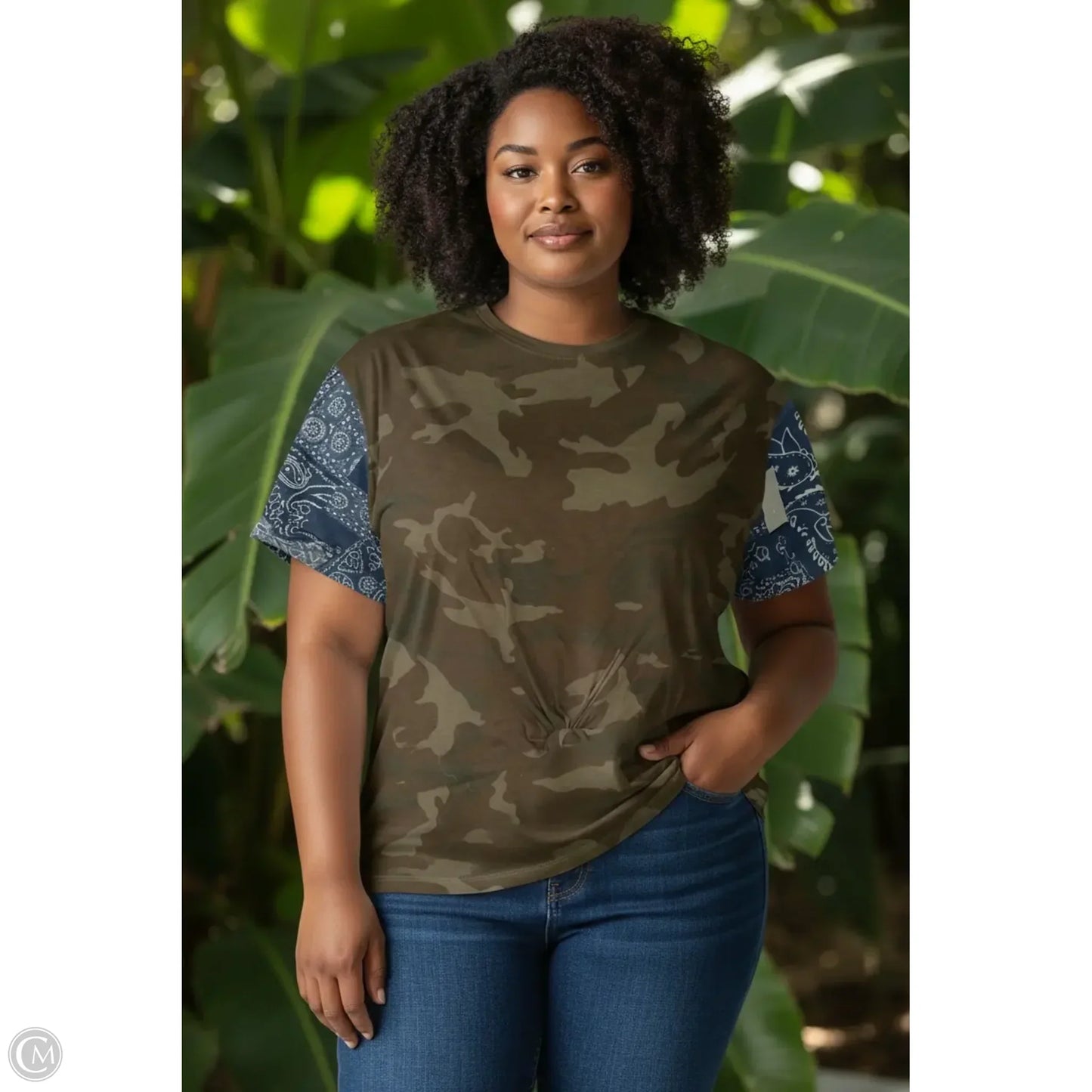 Top Short Sleeve By We The Free In Camouflage Print, Size: S