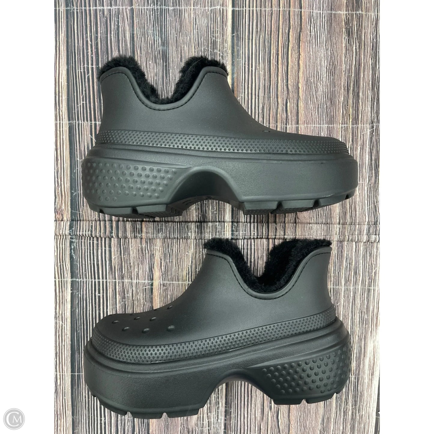 Boots Ankle Heels By Crocs In Black, Size: 9