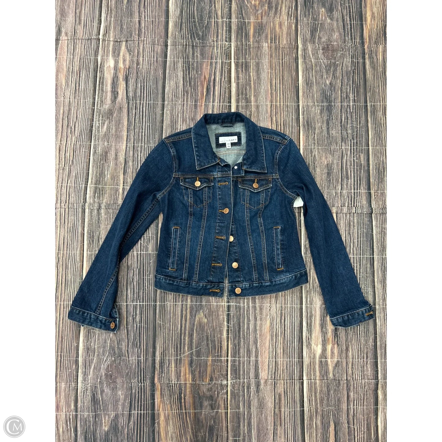 Jacket Denim By Loft In Blue Denim, Size: Xs