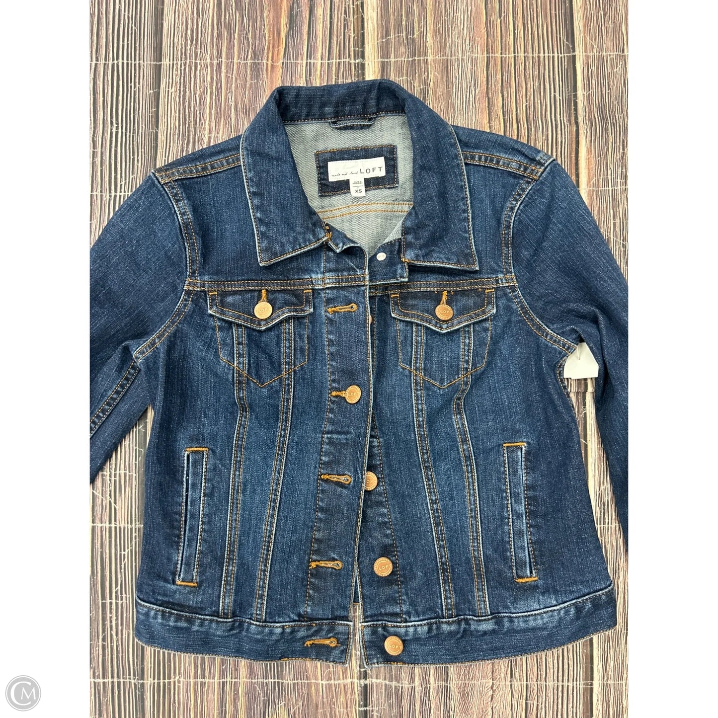 Jacket Denim By Loft In Blue Denim, Size: Xs