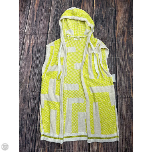 Sweater Cardigan By Anthropologie In White & Yellow, Size: M