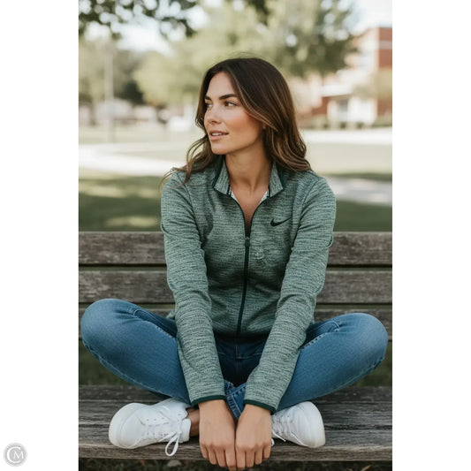 Athletic Sweatshirt Collar By Nike Apparel In Green, Size: L