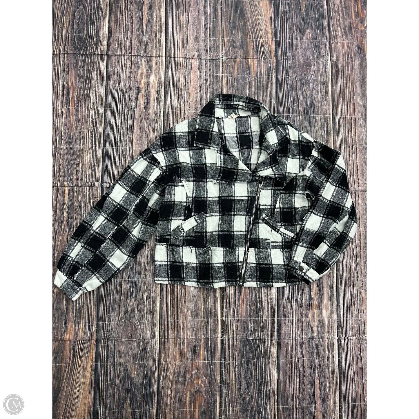 Jacket Other By Pol In Black & White, Size: S