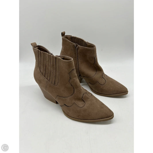 Boots Ankle Heels By American Rag In Brown, Size: 9.5