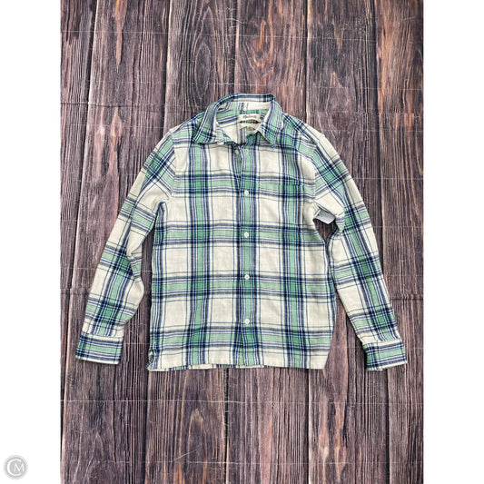 Top Long Sleeve By Madewell In Plaid Pattern, Size: Xs