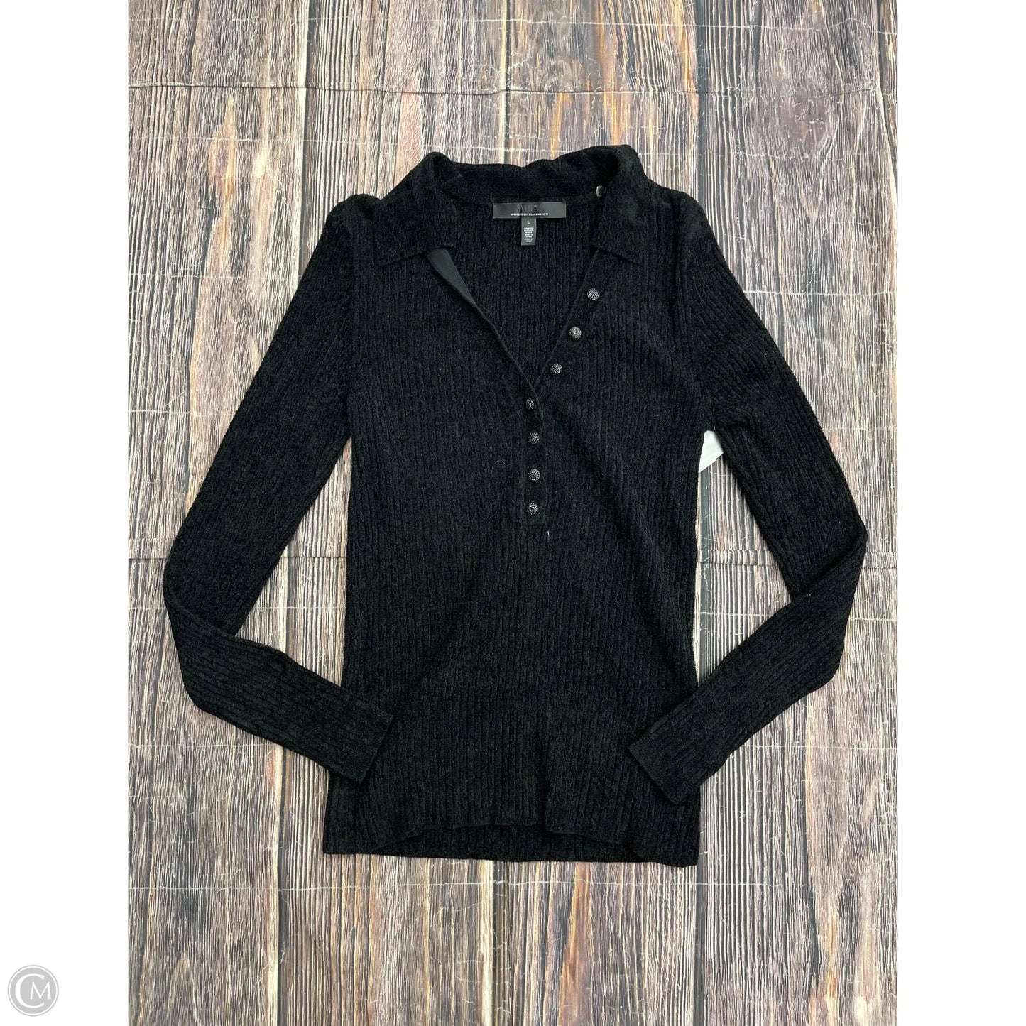 Top Long Sleeve By White House Black Market In Black, Size: L
