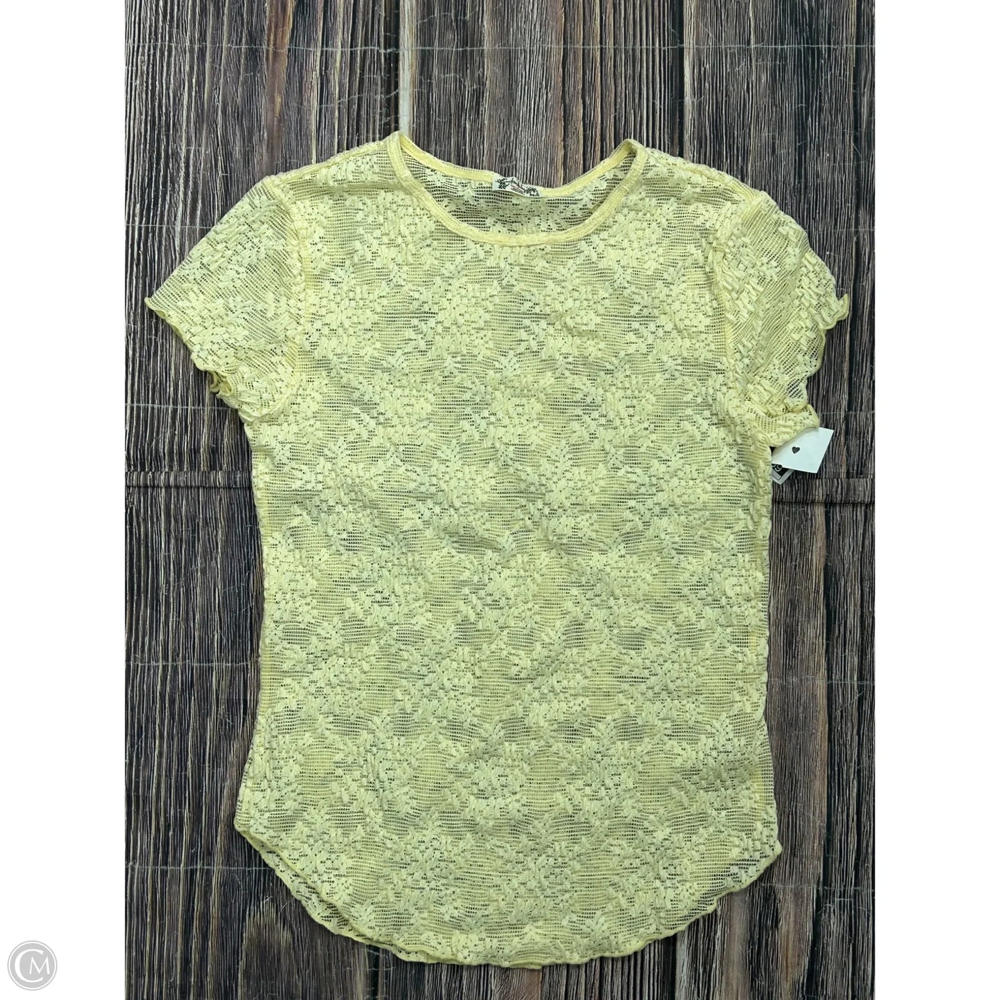 Top Short Sleeve By Free People In Yellow, Size: M