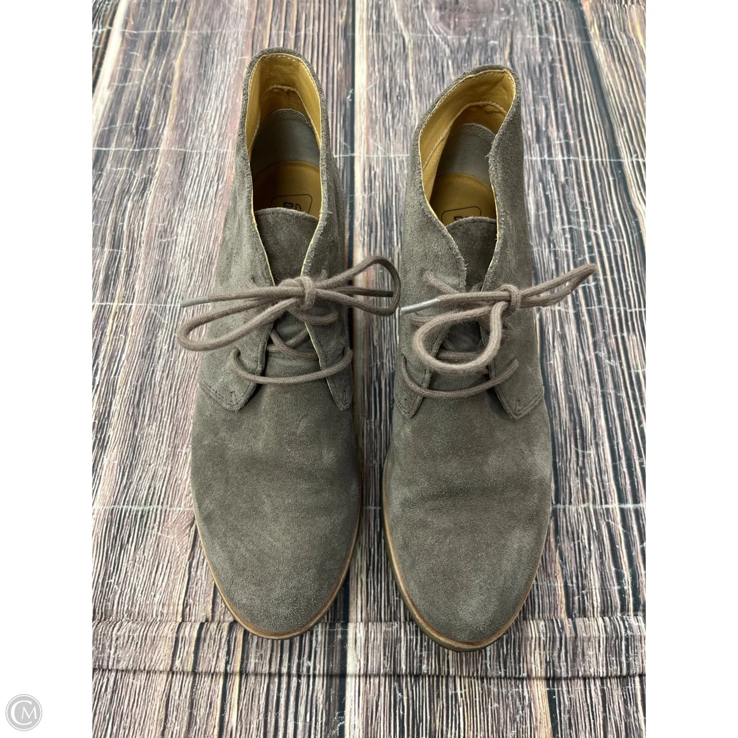 Boots Ankle Heels By Clarks In Brown, Size: 8.5