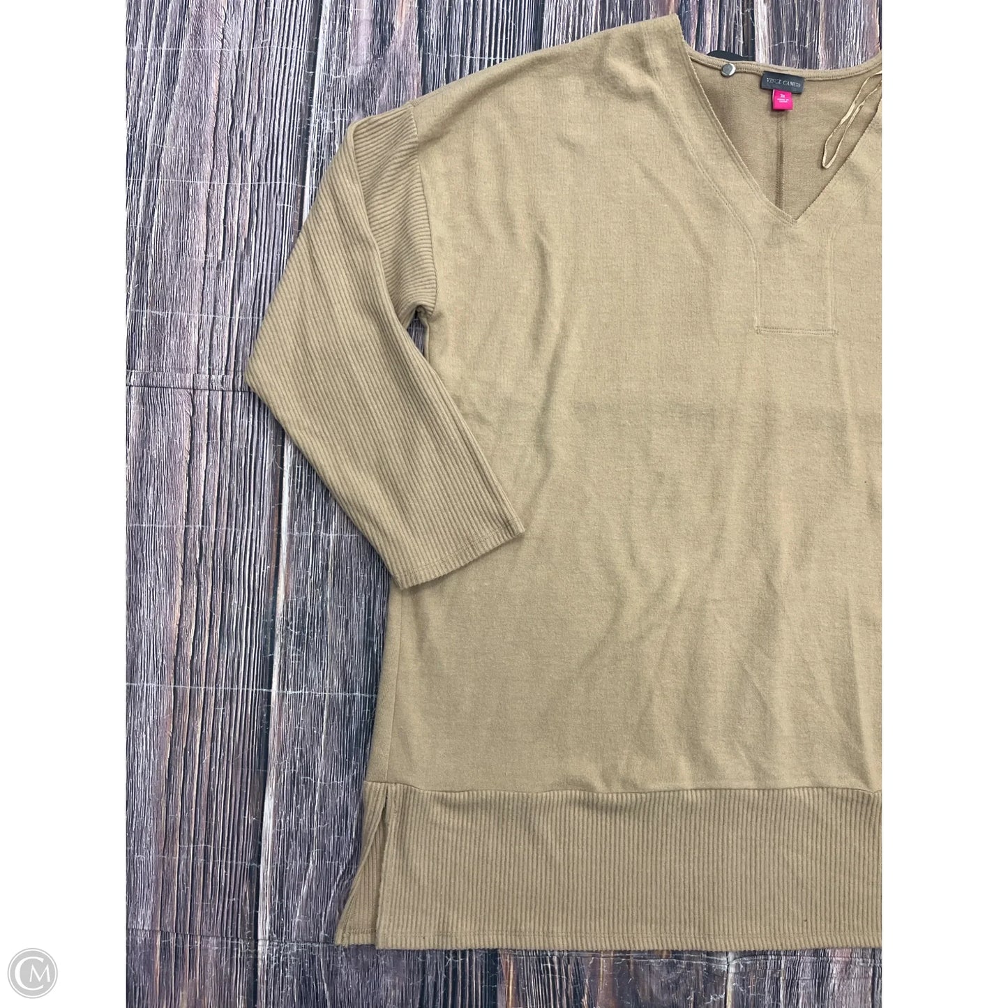 Top Long Sleeve By Vince Camuto In Brown, Size: 3x