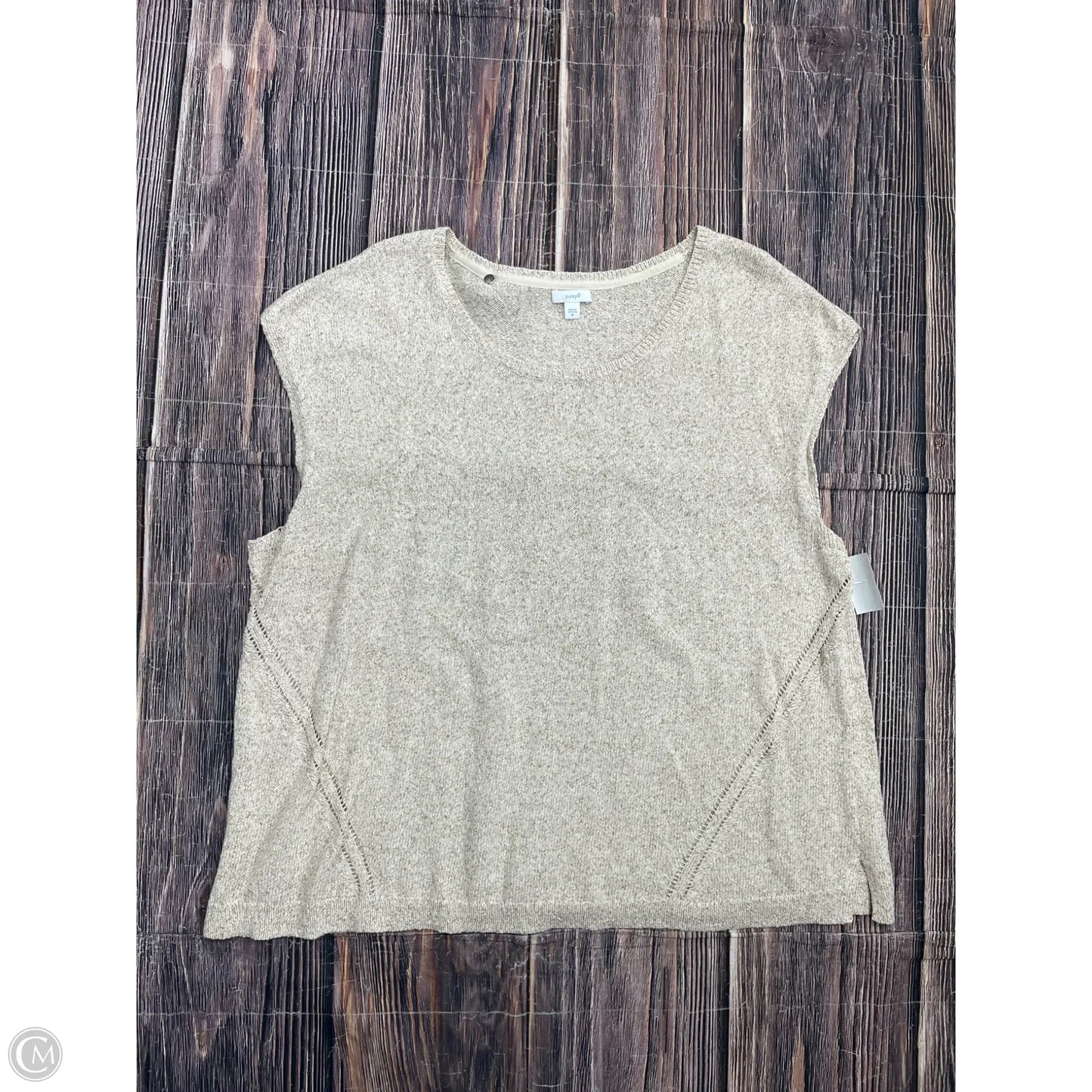 Top Sleeveless By Pure Jill In Cream, Size: 3x