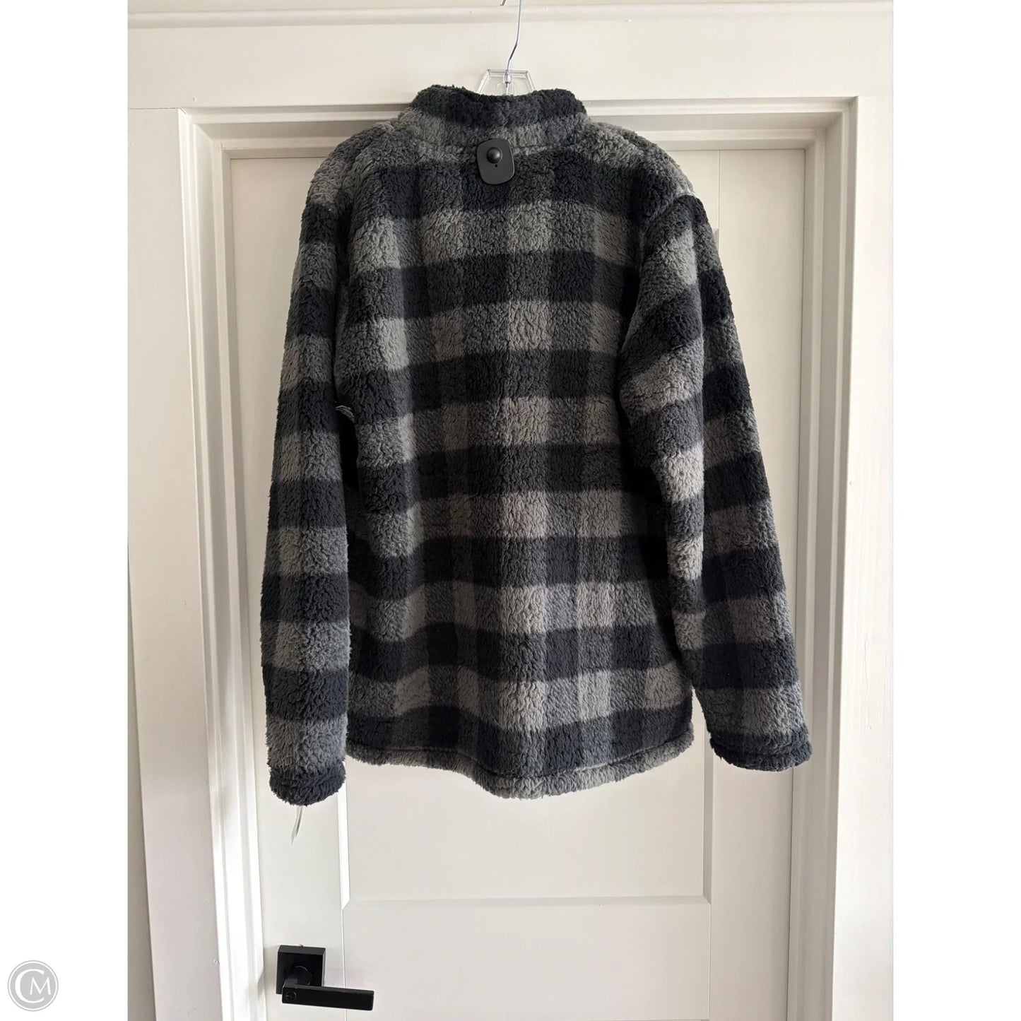 Jacket Fleece By Clothes Mentor In Black & Grey, Size: Xl