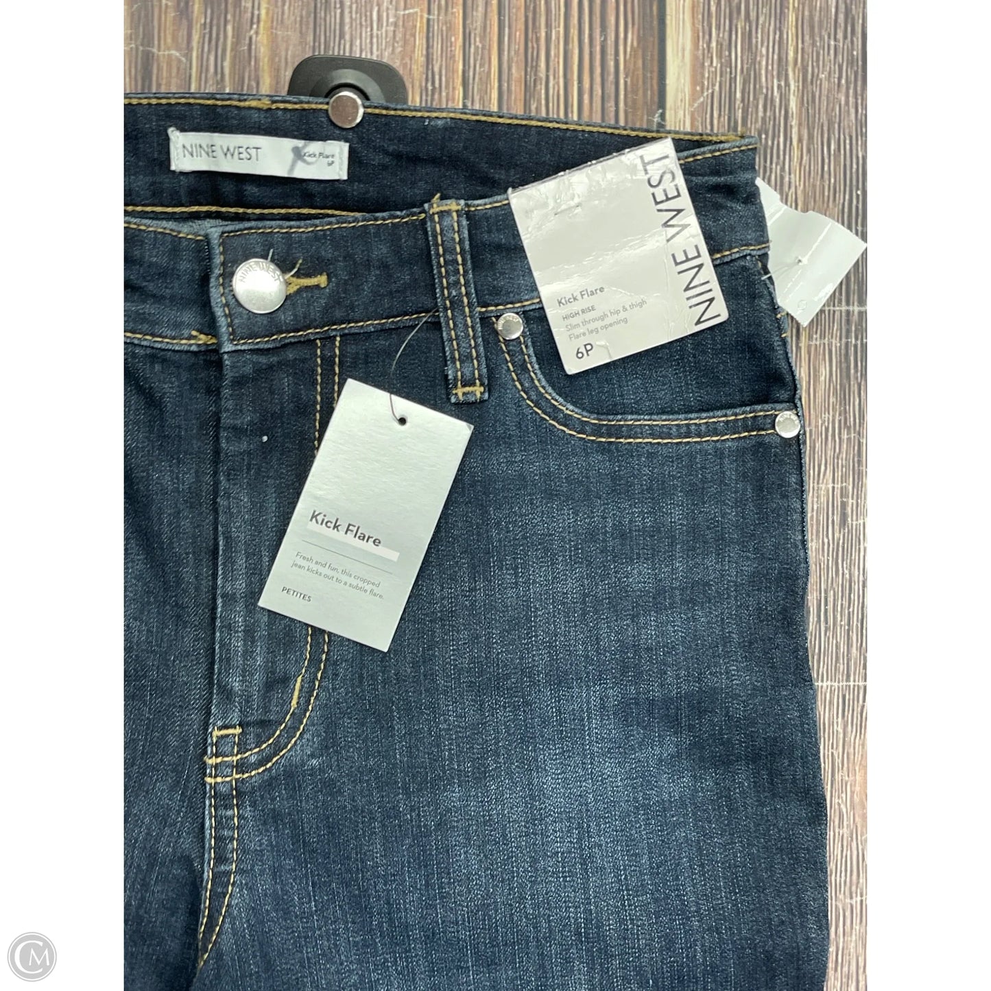 Jeans Flared By Nine West In Blue Denim, Size: 6p