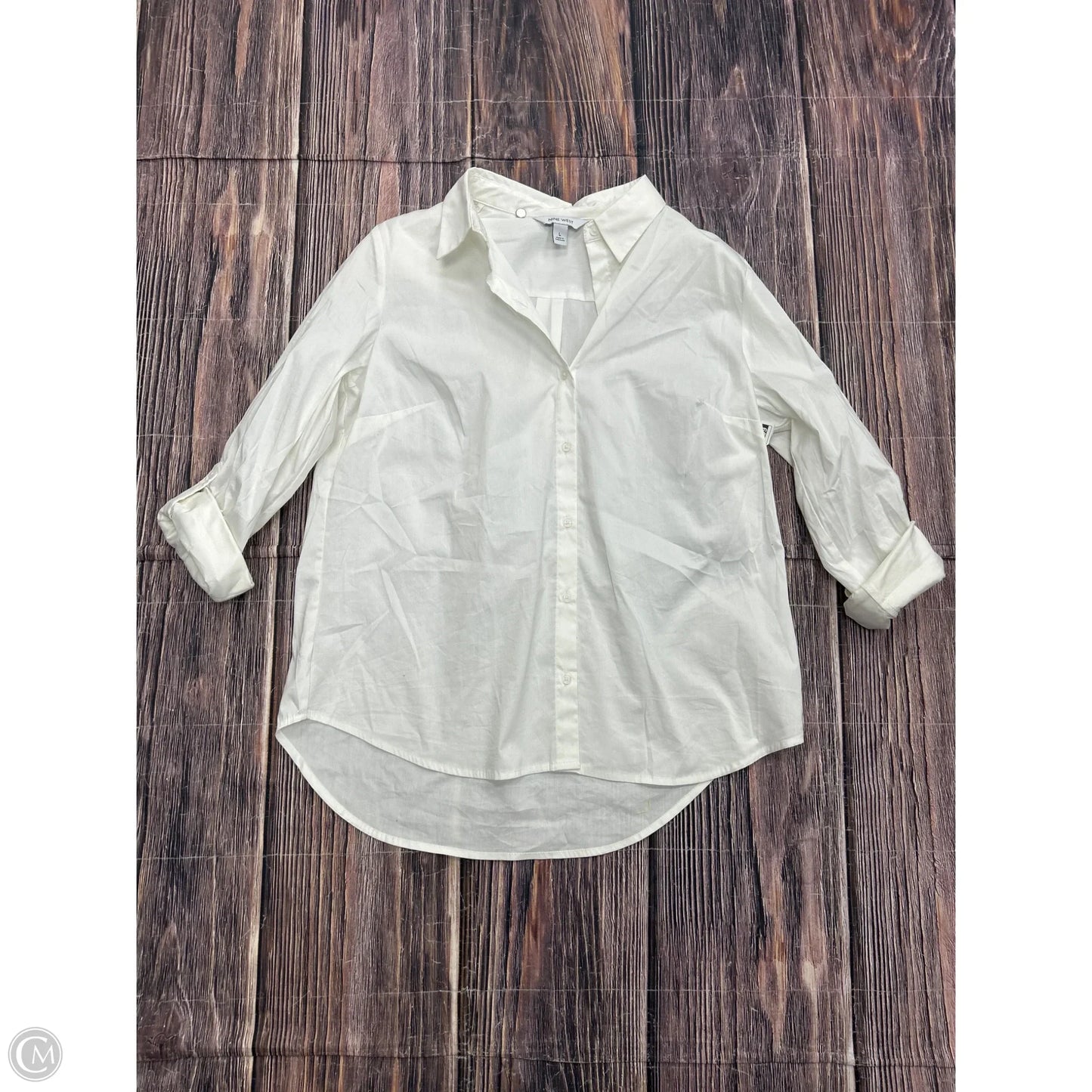 Top 3/4 Sleeve By Nine West In White, Size: L