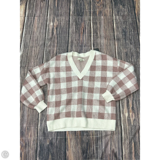Sweater By Loft In Pink & White, Size: M