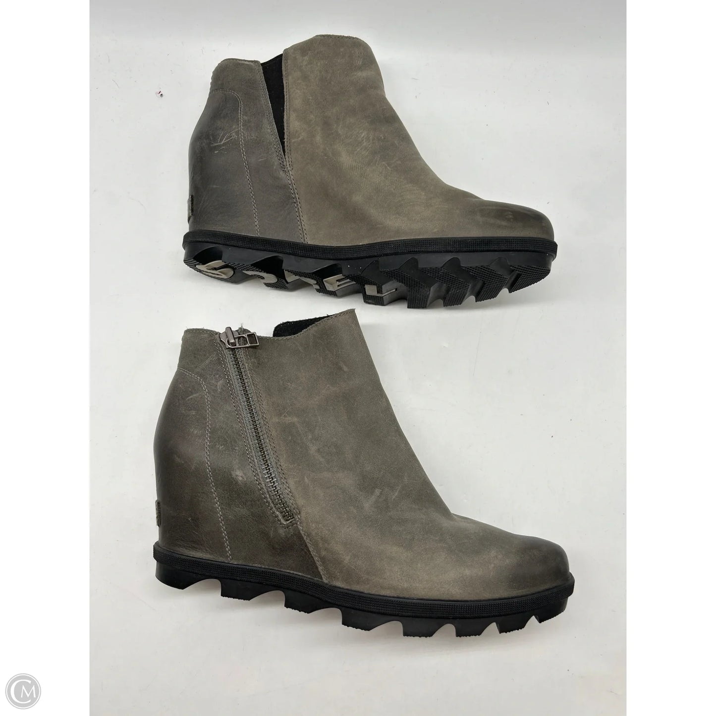 Boots Ankle Heels By Sorel In Grey, Size: 11
