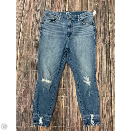 Jeans Straight By Good American In Blue Denim, Size: 16