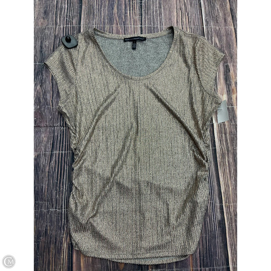Top Short Sleeve By White House Black Market In Bronze, Size: L