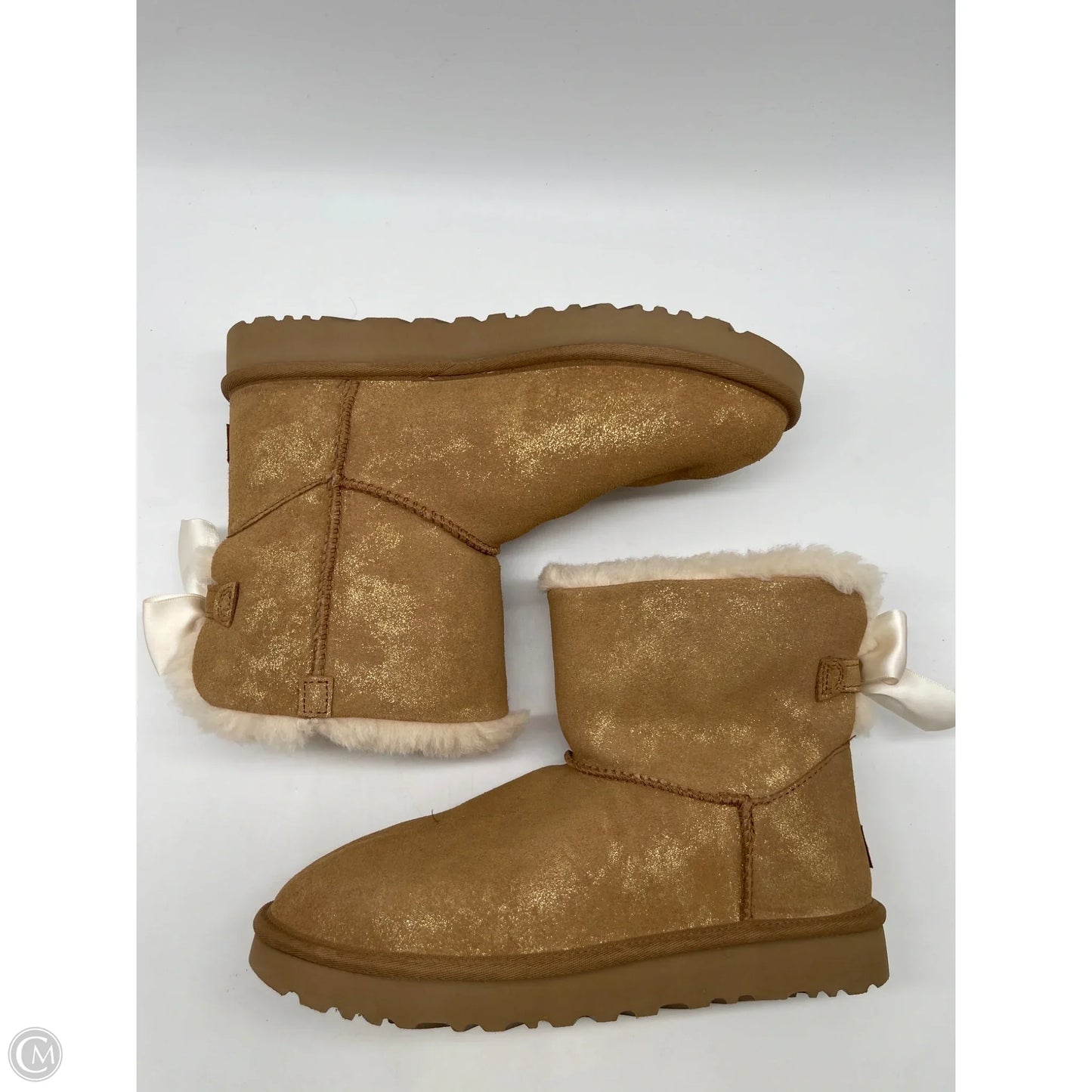 Boots Designer By Ugg In Brown & Gold, Size: 9