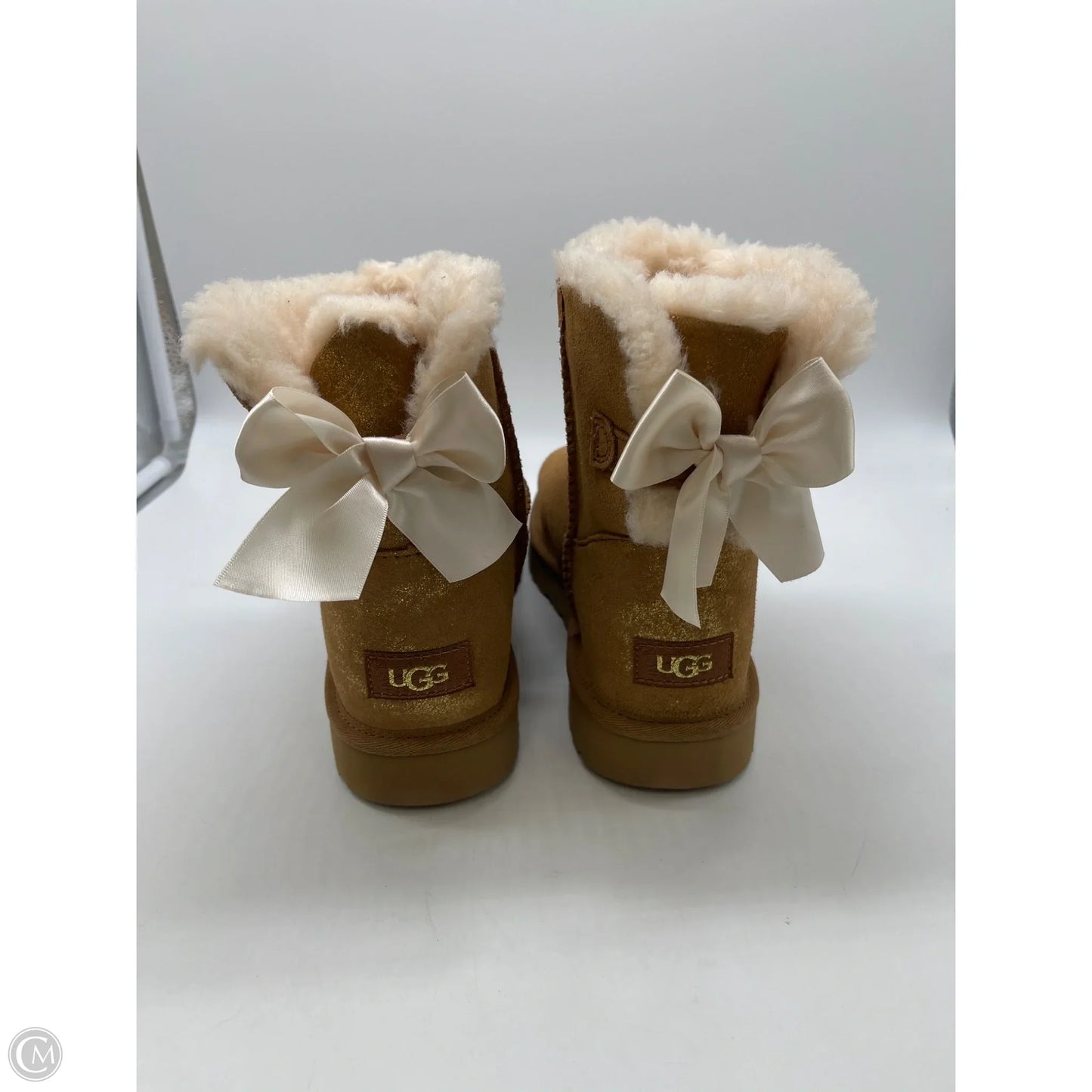 Boots Designer By Ugg In Brown & Gold, Size: 9