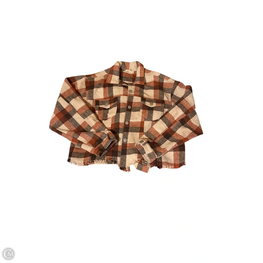 Jacket Shirt By Altard State In Brown & Orange, Size: S