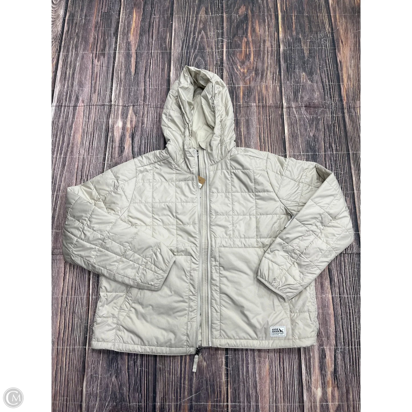 Jacket Puffer & Quilted By Eddie Bauer In Tan, Size: L