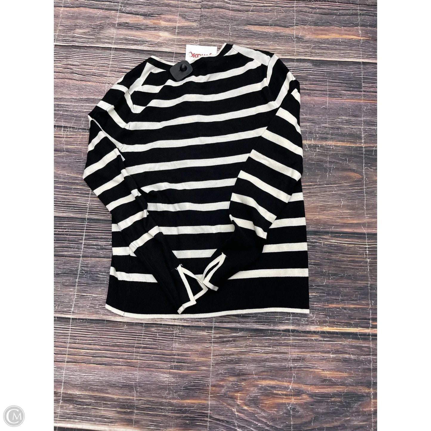 Top Long Sleeve By Philosophy In Black & White, Size: S