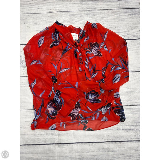 Top Long Sleeve Designer By Misa In Red, Size: S