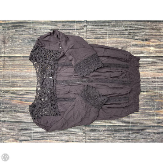 Top Long Sleeve By Solitaire In Purple, Size: Xl