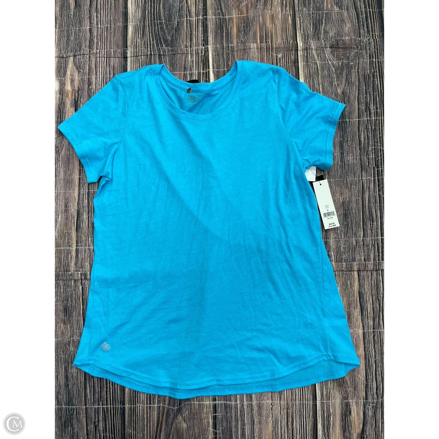 Top Short Sleeve Basic By Zelos In Blue, Size: L