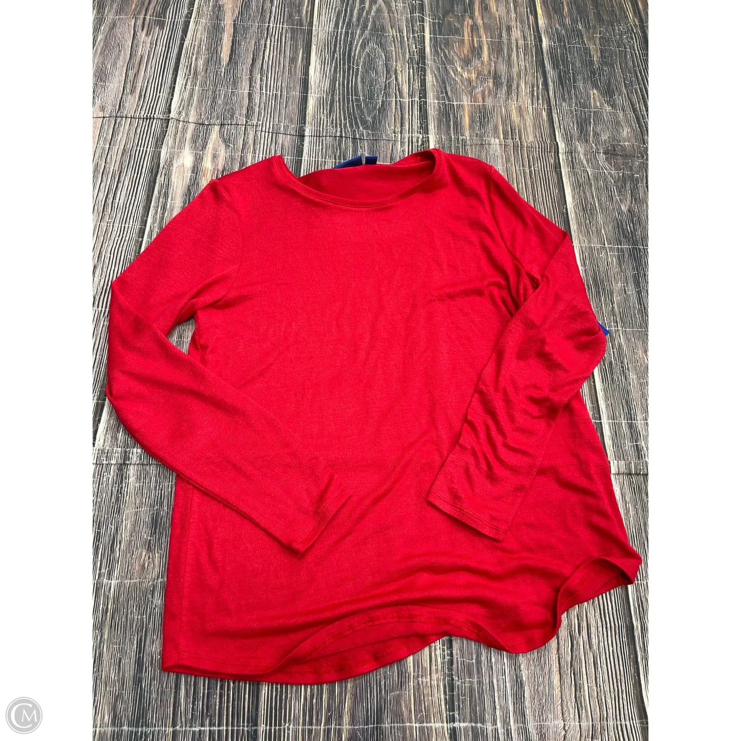 Top Long Sleeve By Apt 9 In Red, Size: L