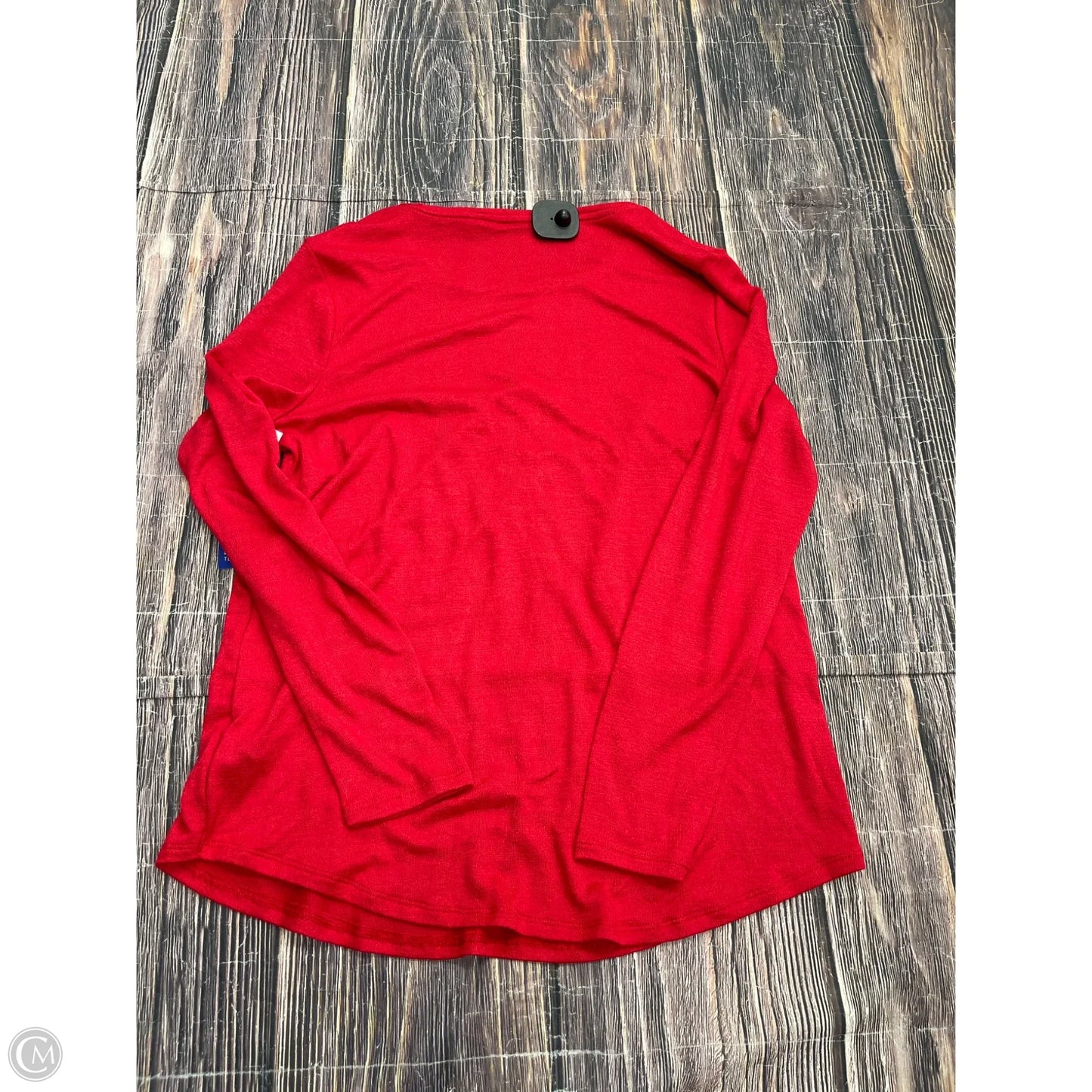 Top Long Sleeve By Apt 9 In Red, Size: L