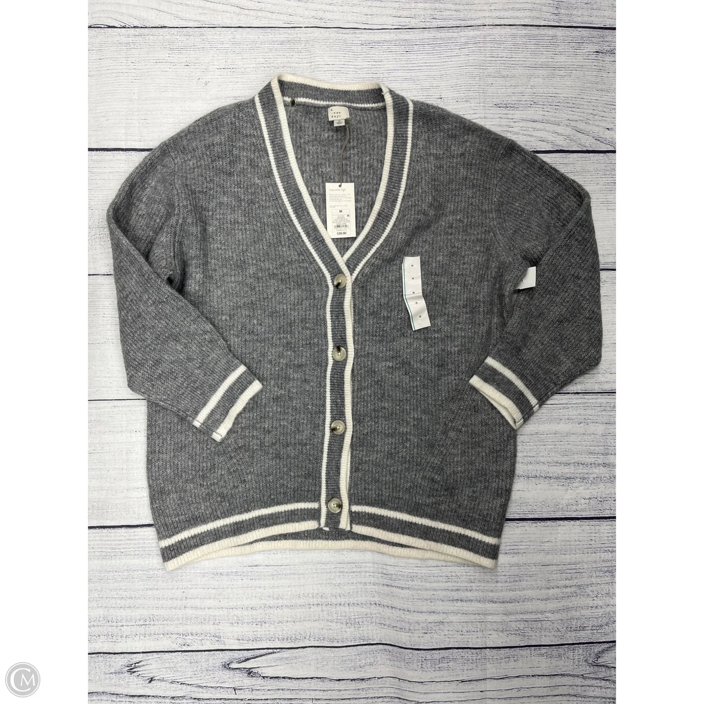 Sweater Cardigan By A New Day In Grey, Size: M