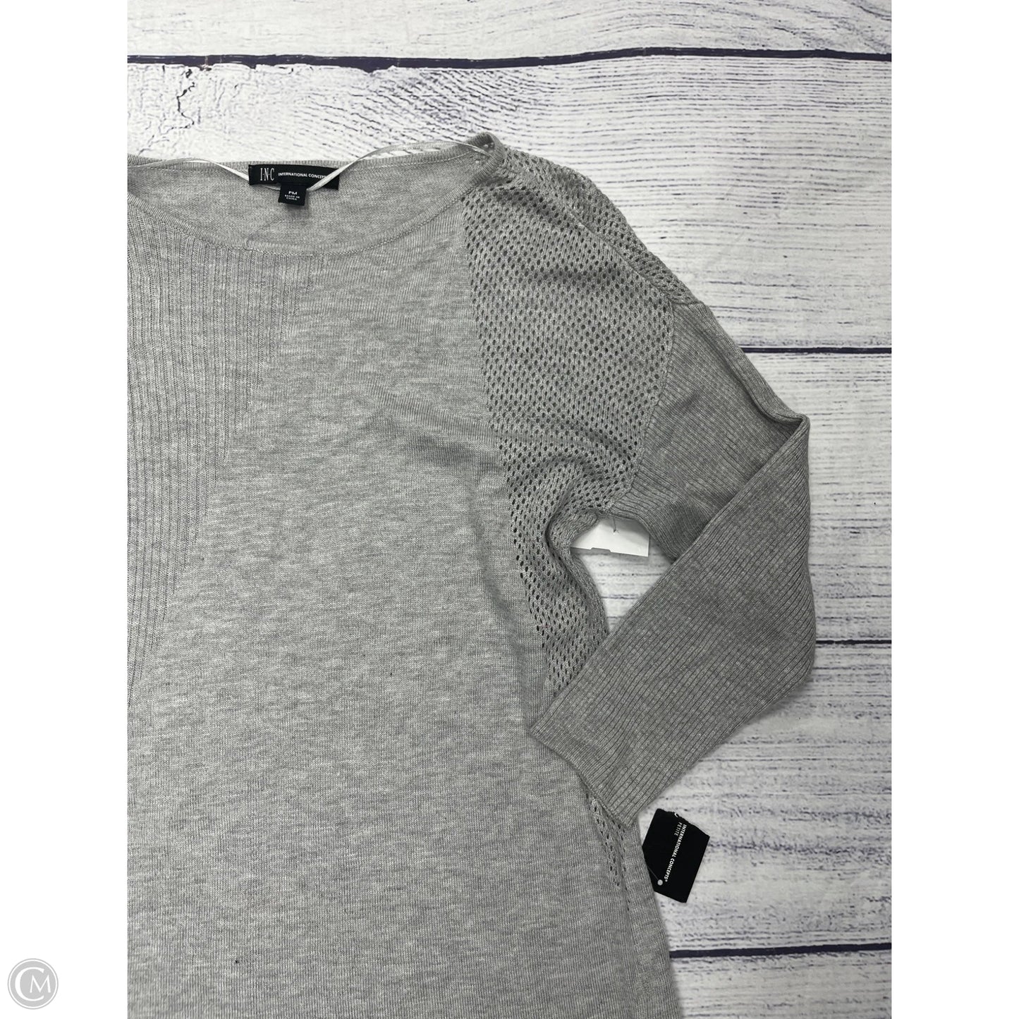 Top 3/4 Sleeve By Inc In Grey, Size: Mp