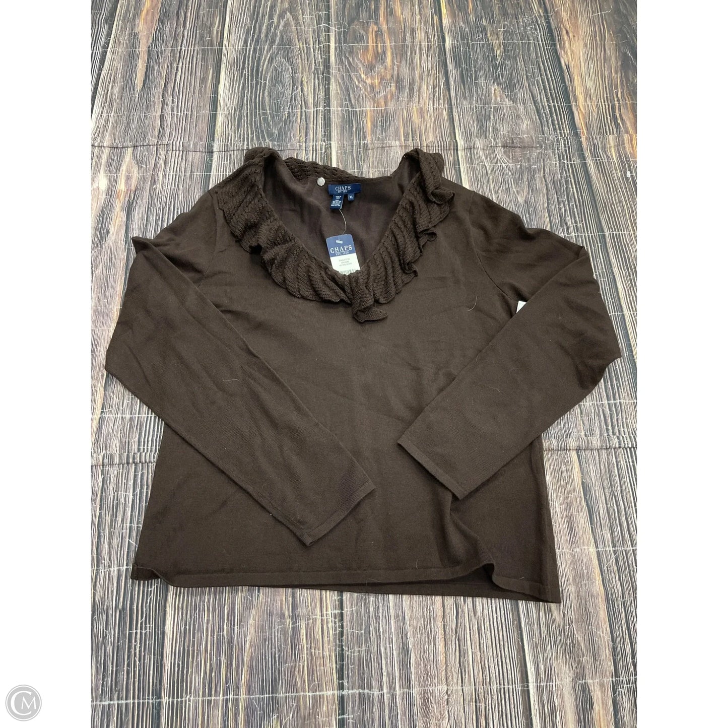 Top Long Sleeve By Chaps In Brown, Size: Xl