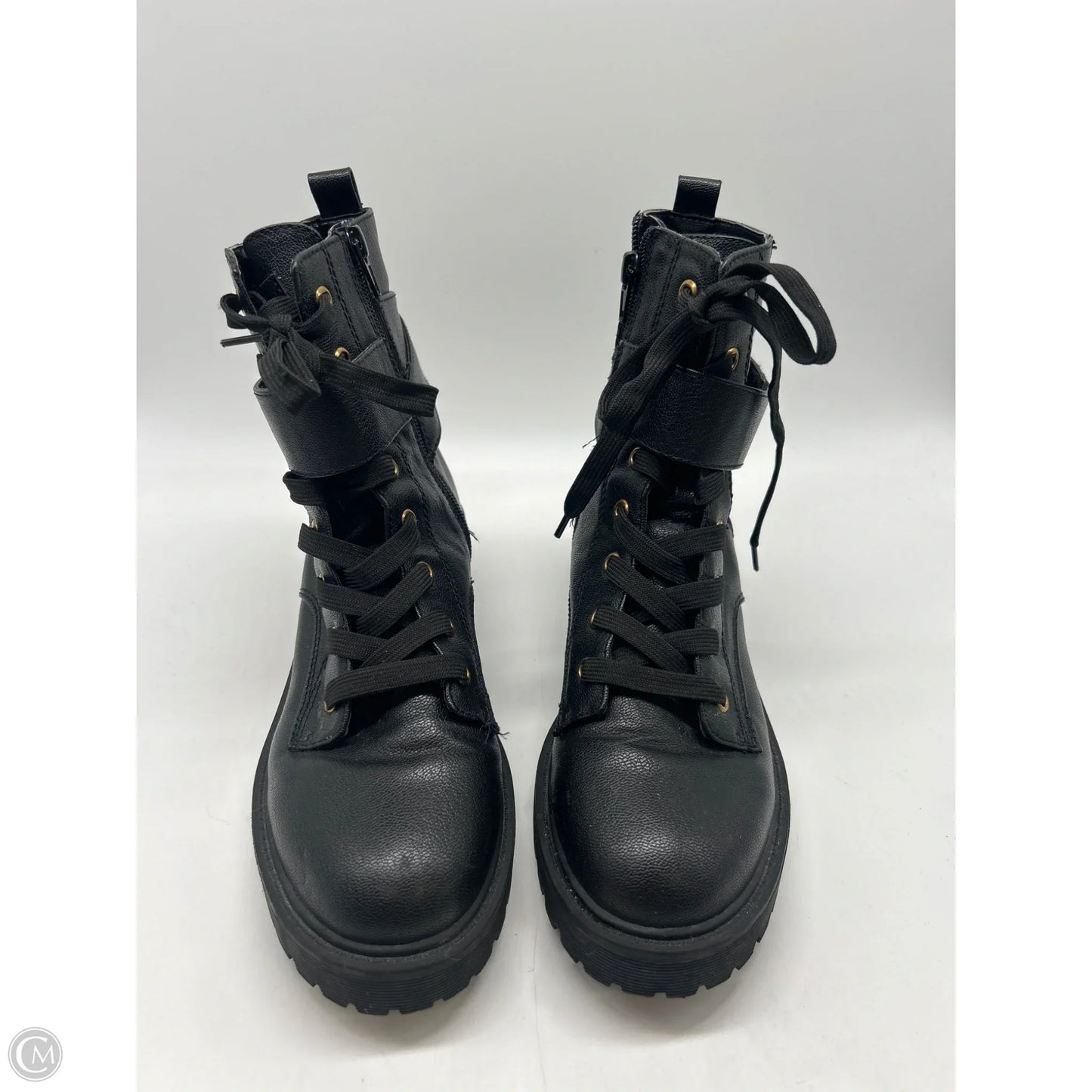 Boots Ankle Heels By Guess In Black, Size: 8