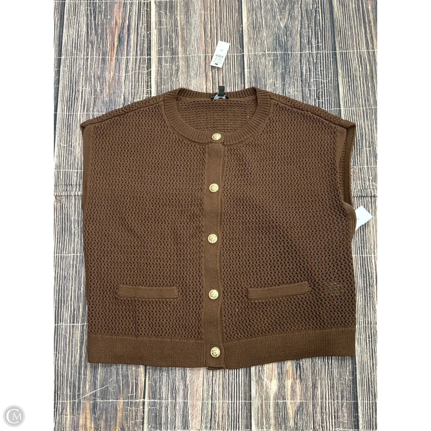 Sweater Short Sleeve By Talbots In Brown, Size: M